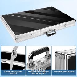 Card Display Case, Large Aluminum Trading Card Case, Tabletop Showcase Silver