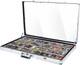 Card Display Case, Large Aluminum Trading Card Case, Tabletop Showcase for Tradi