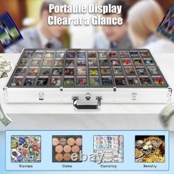 Card Display Case, Large Aluminum Trading Card Case, Tabletop Showcase for Tradi