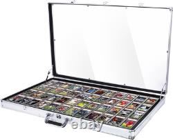 Card Display Case, Large Aluminum Trading Card Case, Tabletop Showcase for Tradi