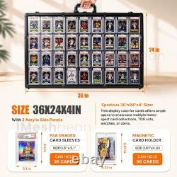 Card Show Display Case Large Aluminum 36X24 Lockable Trading Card Display Case