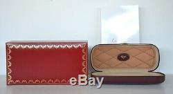 Cartier Authentic Vintage Eyeglasses NOS Leather Hard Case + Red Display Box