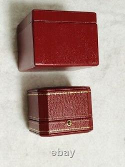 Cartier Ring Box Case Empty Gold Interior Display Warranty Card Ribbon Authentic