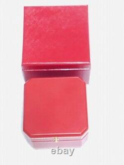 Cartier Ring Box Case Empty Gold Interior Display Warranty Card Ribbon Authentic