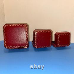 Cartier Ring Box Case Empty Red Display Presentation Authentic sold as a set
