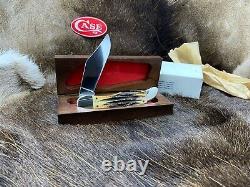 Case 1985 Stag 5165 1/2 Folding Hunter Knife With Wood Display Box Mint