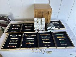 Case 2010 Tang Stamp Set Of 35 Knifes W Boxes & Display Case 1 Of 200 Sets. Rare