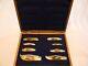 Case XX 1977 Blue Scroll 8 Knife Stag Mint Set Collection Wood Display Box