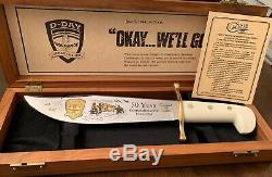 Case XX 1994 D-Day 50 Year Anniversary Bowie Knife In Wooden Display Box