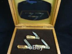 Case XX Barlow 3 Piece Stag Knife Set With Wooden Display Box 3909/5000 Mint