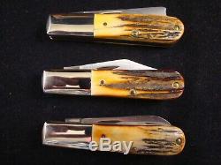 Case XX Barlow 3 Piece Stag Knife Set With Wooden Display Box 3909/5000 Mint