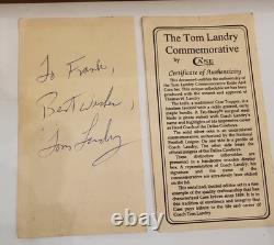 Case XX Tom Landry Commemorative Oak Display Box Only withCertificate & Autograph