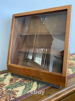 Case XX knife Counter display Case wooden box cabinet Lock Box vintage With Key
