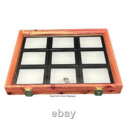 Cedar Wood Display Case Fits 9 Riker 5x4 Included perfect for Trade Shows