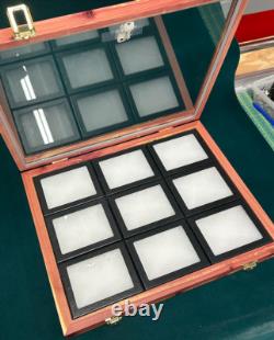 Cedar Wood Display Case Fits 9 Riker 5x4 Included perfect for Trade Shows