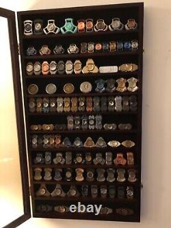 Challenge Coin Display Case 88 Pcs Black 11 Row Military Cabinet Shadow Box Rack