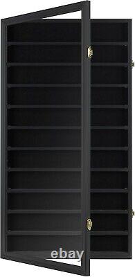 Challenge Coin Display Case 88 Pcs Black 11 Row Military Cabinet Shadow Box Rack