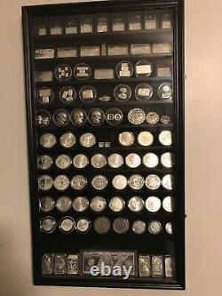 Challenge Coin Display Case 88 Pcs Black 11 Row Military Cabinet Shadow Box Rack