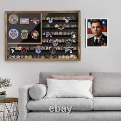 Challenge Coin Display Case Lockable Military Shadow Box 27.6 X 18.1 Large