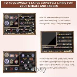 Challenge Coin Display Case Lockable Military Shadow Box 27.6 X 18.1 Large