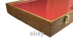 Cherry Wood Display Case 18 x 24 x 3 for Arrowheads Knifes Collectibles & More