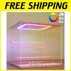 Clear Acrylic Case Light Dustproof Display Box 5Tier 12inch
