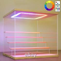 Clear Acrylic Case Light Dustproof Display Box 5Tier 12inch