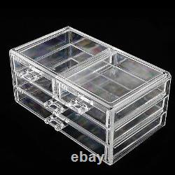 Clear Acrylic Cosmetic Organiser with Drawers Makeup Jewelry Display Box Case