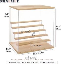Clear Acrylic Display Case Stand with LED Light 2/3/4/5/6 Tier Storage Box Sh