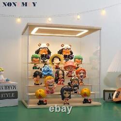 Clear Acrylic Display Case Stand with LED Light 2/3/4/5/6 Tier Storage Box Sh
