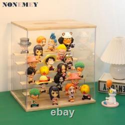 Clear Acrylic Display Case Stand with LED Light Tier Storage Box Showcase