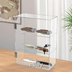 Clear Acrylic Display Case with Lock, Shelves & Door for Collectibles 11.8x