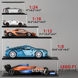 Clear Acrylic Display Case with RGB LED Light, Dustproof Showcase Display Box