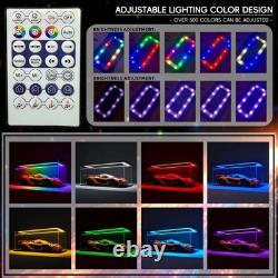Clear Acrylic Display Case with RGB LED Light, Dustproof Showcase Display Box