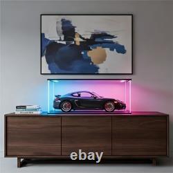 Clear Acrylic Display Case with RGB LED Light, Dustproof Showcase Display Box
