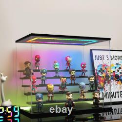 Clear Acrylic Display Case with RGB Lights for Figures Collectibles