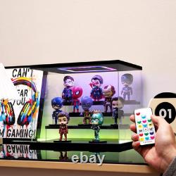 Clear Acrylic Display Case with RGB Lights for Figures Collectibles