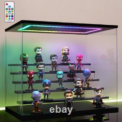 Clear Acrylic Display Case with RGB Lights for Figures Collectibles Clear Acrylic Display Case with RGB Lights for Figures Collectibles