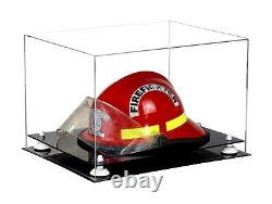 Clear Acrylic Fireman's Helmet Large Display Case with White Risers (A014-WR)