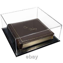 Clear Acrylic Photo Album Display Case with Black Base 15 x 15 x 6 (A030A)