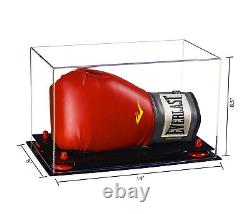 Clear Acrylic Single or Double Boxing Glove Display Case with Red Risers (A011)