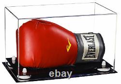 Clear Acrylic Single or Double Boxing Glove Display Case with White Risers(A011)