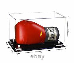 Clear Acrylic Single or Double Boxing Glove Display Case with White Risers(A011)