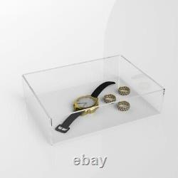Clear Acrylic Tray 5 Sided Box Organiser Cosmetic Display Storage Jewellery Case