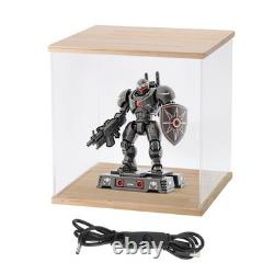 Clear Display Case, Figure Display Boxes with Square light, 12x12x13, Wood