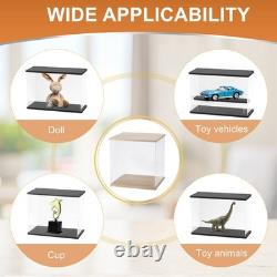 Clear Display Case, Figure Display Boxes with Square light, 12x12x13, Wood