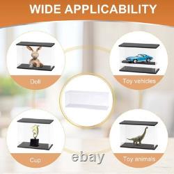 Clear Display Case, Figure Display Boxes with Square light, 24x7x8, White