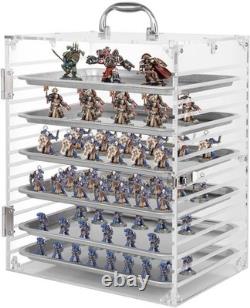 Clear Miniature Storage Case with Removable Trays and Protective Door 15.6