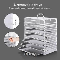 Clear Miniature Storage Case with Removable Trays and Protective Door 15.6