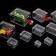 Clear Plastic Storage Box with Hinged Lid Jewelry Display Beads Container Case